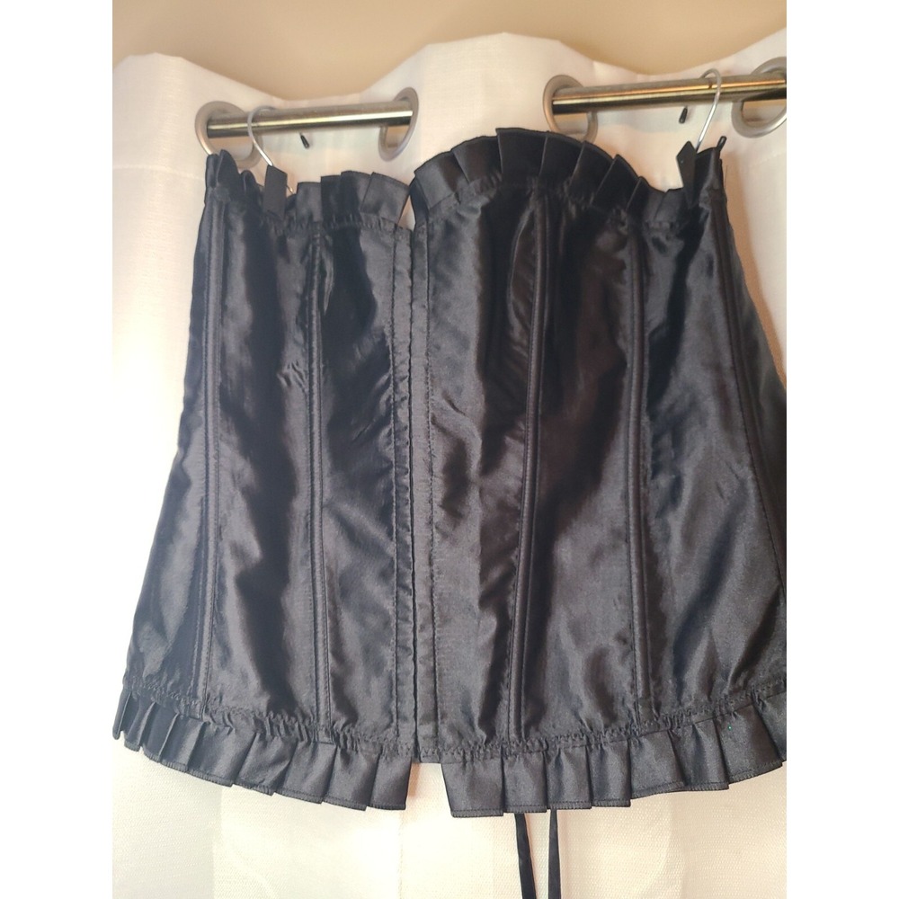 Black corset eye hook front/ lace in back sz 5XL Halloween Costume